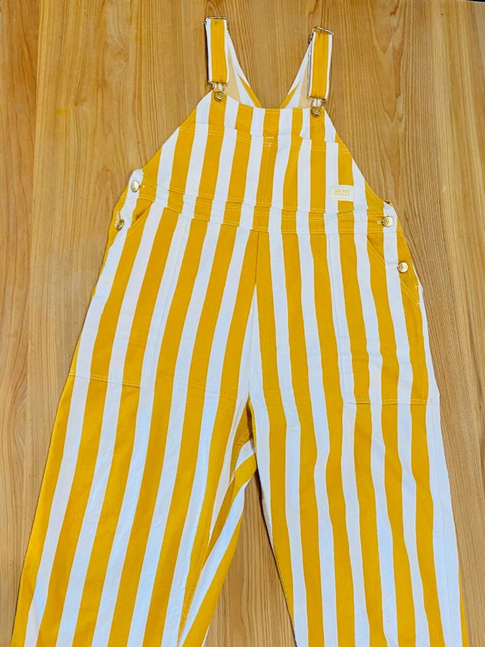 Big Bud Press Overalls Striped Yellow + White Size 2XL